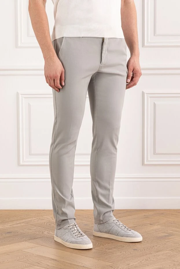 Berwich әмбебап стильдегі ерлер сұр шалбары белбеуі бар 190385 - фото 3