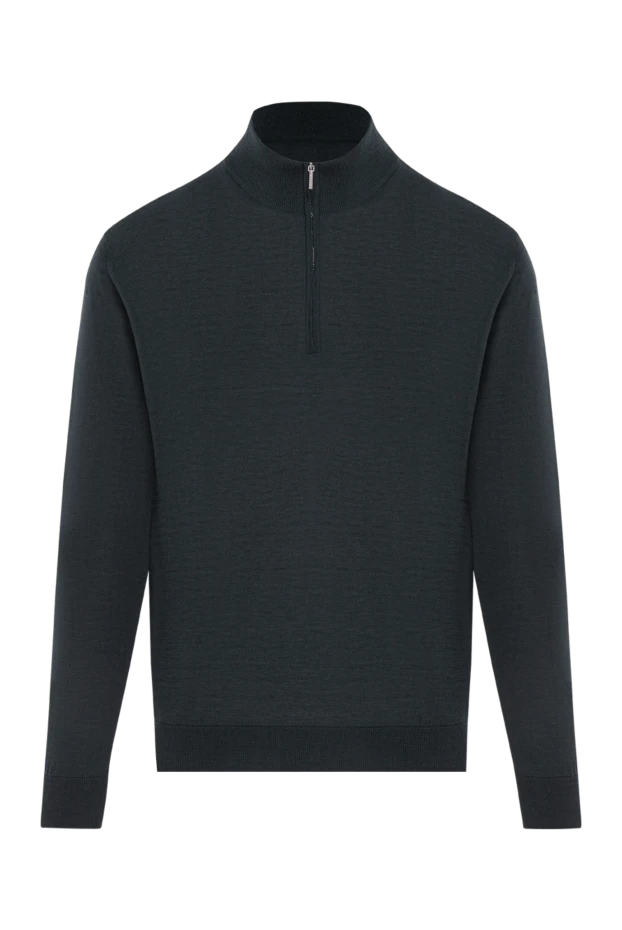 Мужской шерстяной джемпер тройер с молнией и воротником-стойкой - фото 1