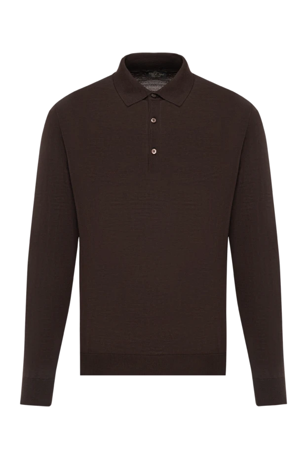 Ұзын жеңі бар қоңыр жүннен жасалған поло жейде - фото 1