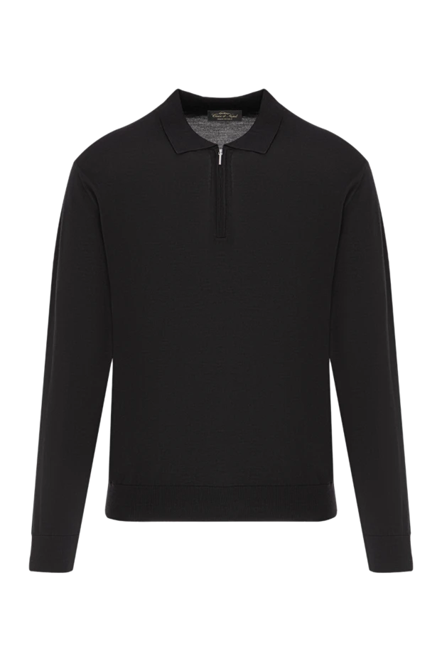 Ұзын жеңді және сыдырмалы қара жүннен жасалған поло жейде - фото 1