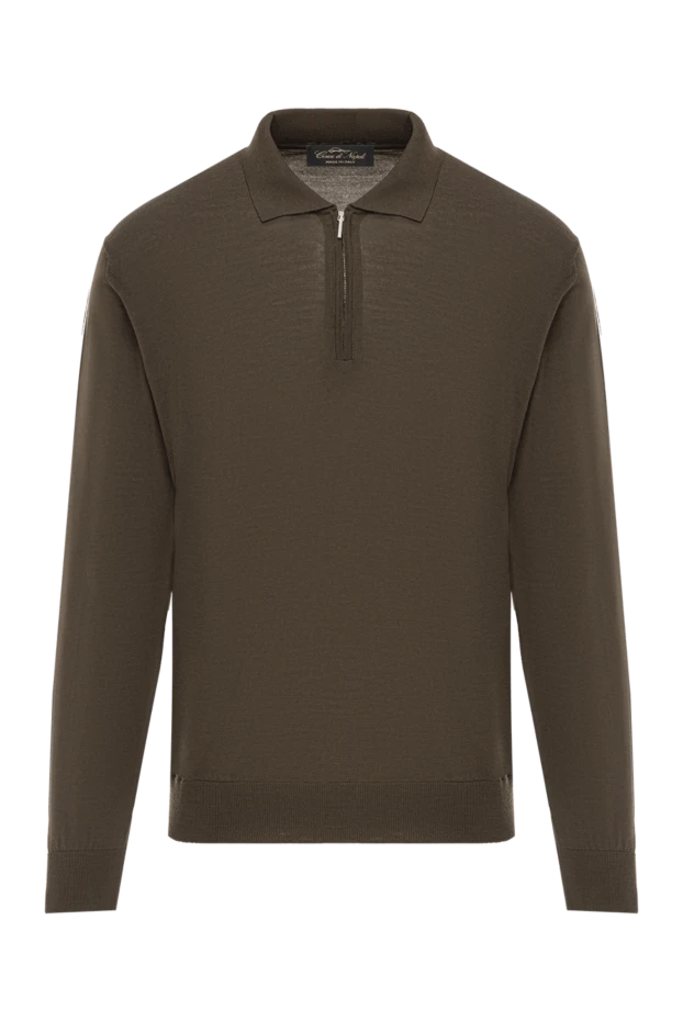 Зәйтүн жүнінен жасалған ұзын жеңі бар поло жейде - фото 1