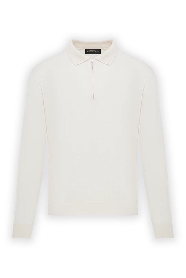 Ақ жүннен, сыдырмасы бар ұзын жеңді поло жейде - фото 1