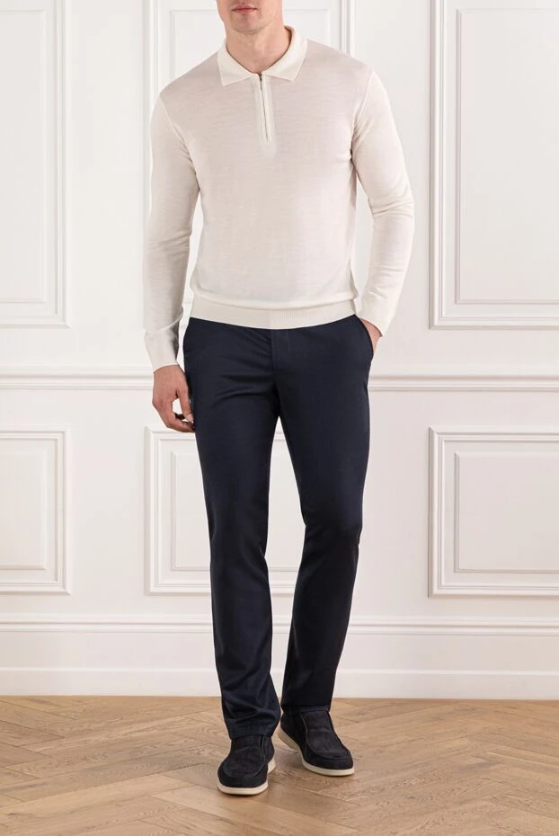 Ақ жүннен, сыдырмасы бар ұзын жеңді поло жейде - фото 2