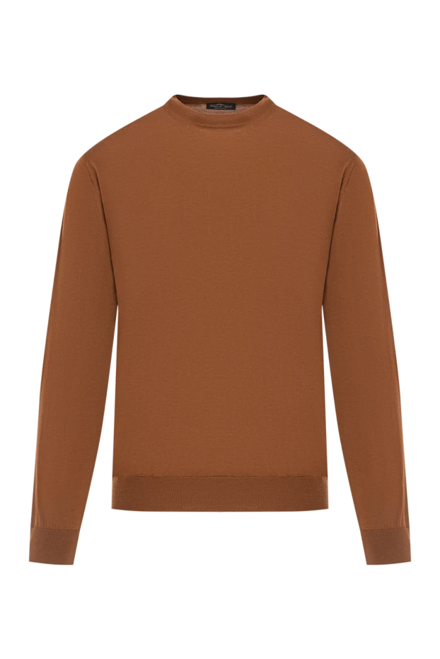 Джемпер мужской из натуральной шерсти терракотовый - фото 1