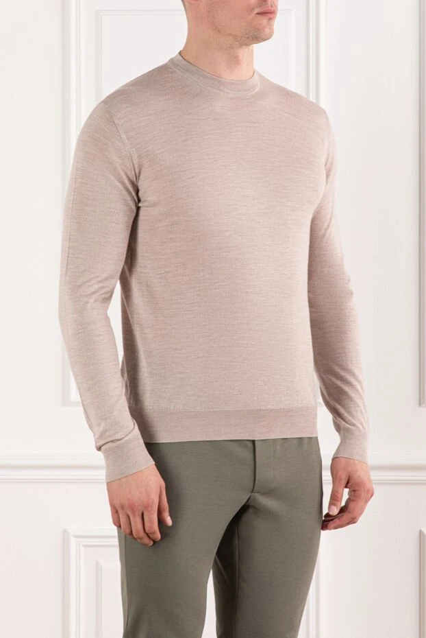 Cesare di Napoli ерлерге арналған жүннен жасалған жұмсақ секіргіш ақшыл бежевый негізгі
 190422 - фото 3