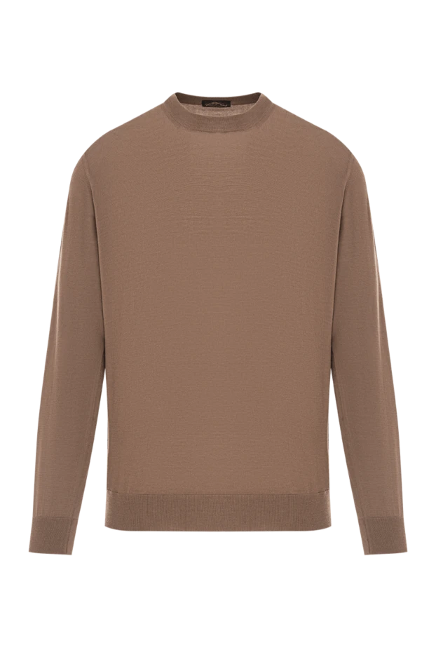 Men's plain wool jumper in basic style - photo 1