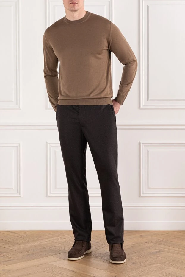 Cesare di Napoli негізгі стильдегі қарапайым жүннен жасалған ерлерге арналған секіргіш 190423 - фото 2