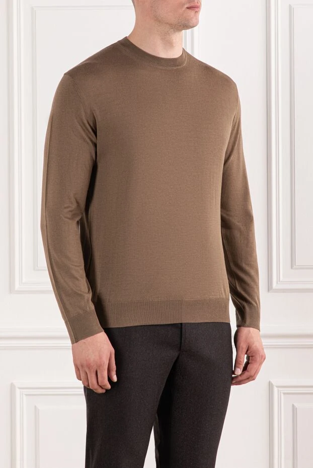 Cesare di Napoli негізгі стильдегі қарапайым жүннен жасалған ерлерге арналған секіргіш 190423 - фото 3