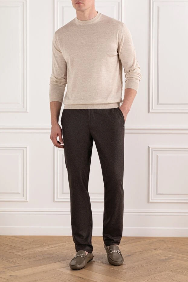 Бежевый түсті ерлер негізгі жүннен жасалған жылы секіргіш
- фото 2