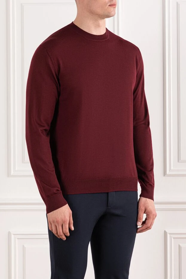 Cesare di Napoli дөңгелек мойынды бургундия жүнінен жасалған ерлер 190425 - фото 3