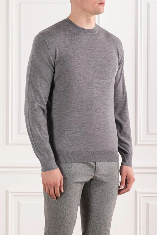 Cesare di Napoli кеңсе және демалыс үшін табиғи жүннен жасалған сұр секіргіш 190426 - фото 3