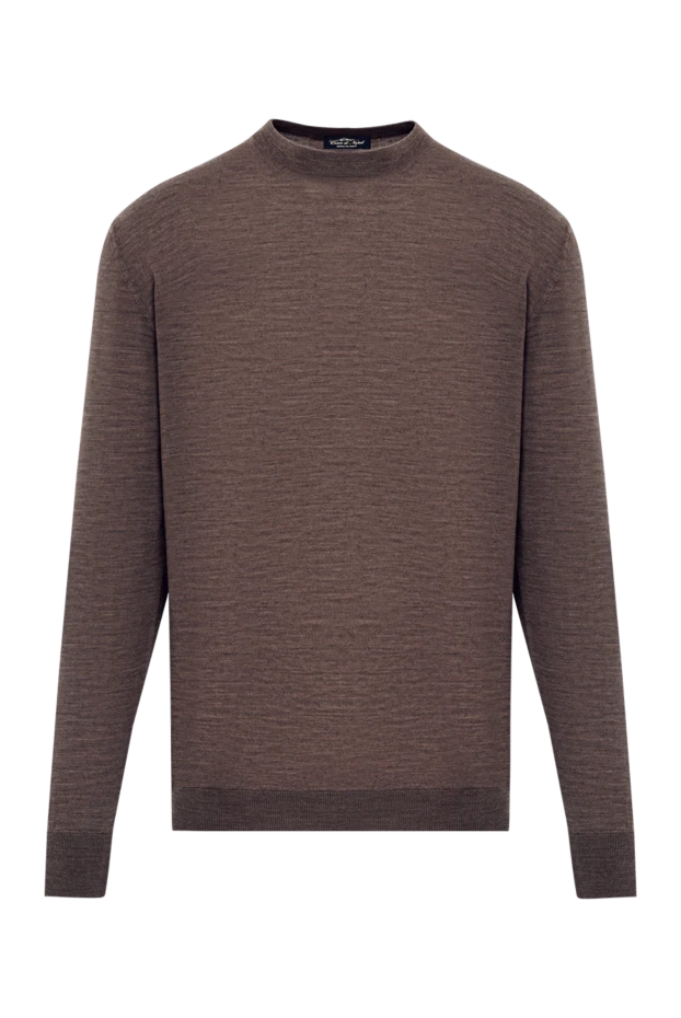 Brown wool jumper in a minimalist style - photo 1