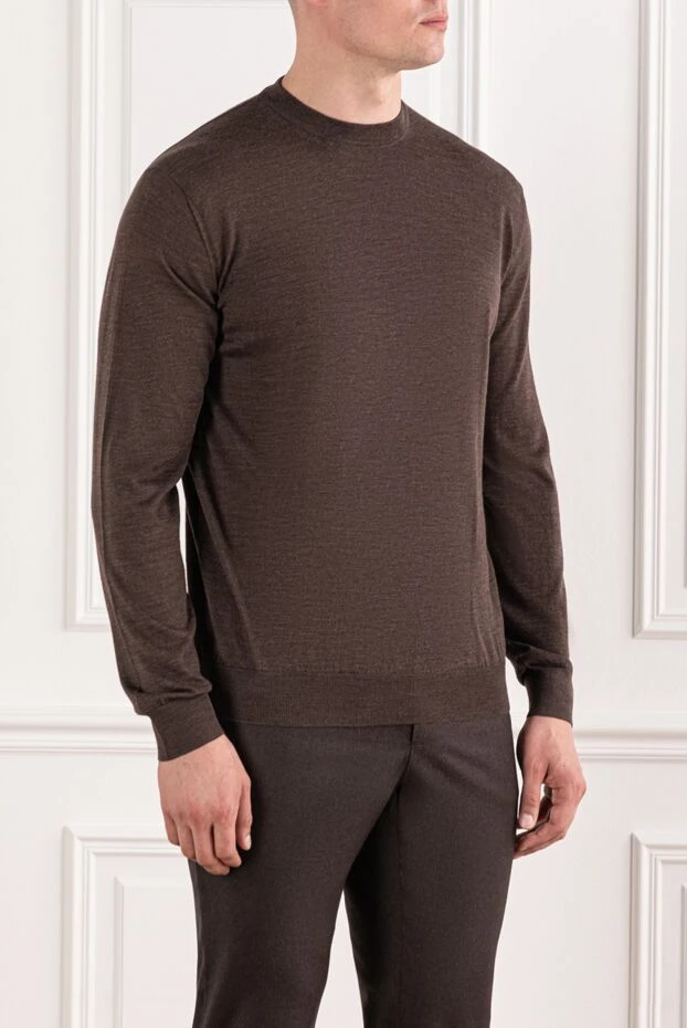 Cesare di Napoli минималистік стильдегі қоңыр жүннен жасалған секіргіш 190427 - фото 3