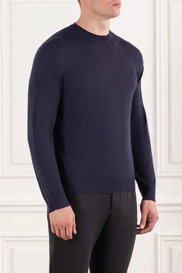 Cesare di Napoli қою қара көк түсті биязы жүннен жасалған секіргіш 190428 - фото 3