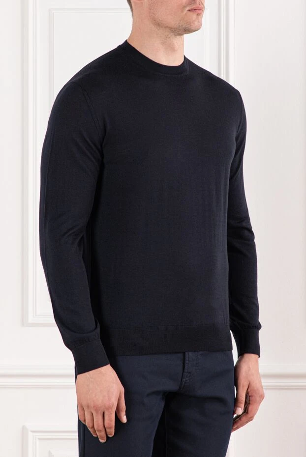 Cesare di Napoli көгілдір көгілдір жүннен жасалған ерлер мойынға арналған секіргіш 190431 - фото 3