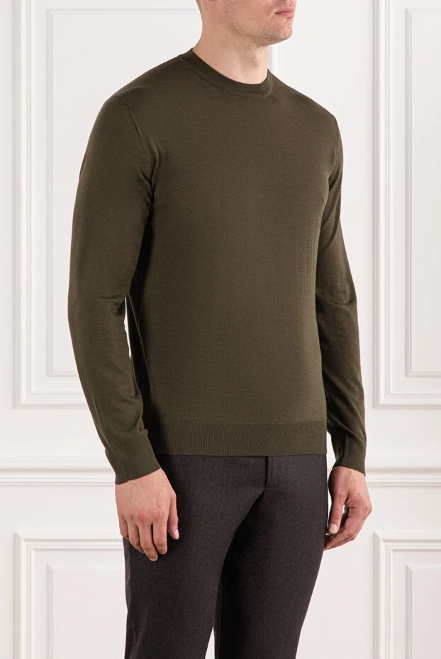 Cesare di Napoli зәйтүн түсті жүннен жасалған мойын секіргіш 190434 - фото 3