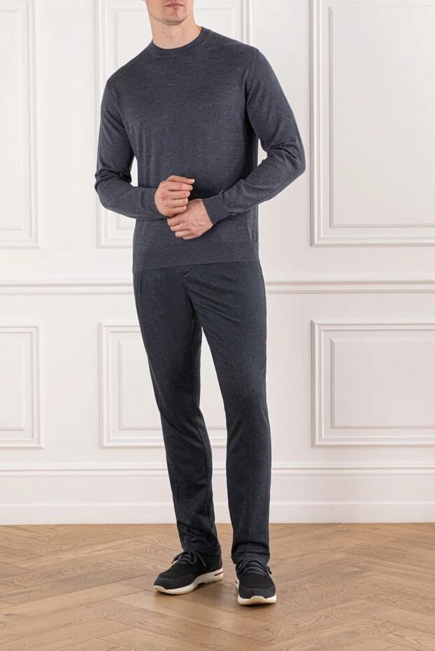 Cesare di Napoli көк түстің асыл реңкіндегі жеңіл жүннен жасалған секіргіш 190435 - фото 2