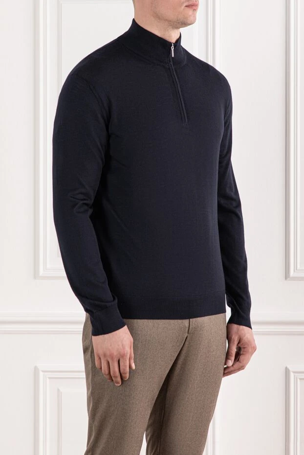 Cesare di Napoli тік жағасы бар, жүннен жасалған ерлер шалбары
 190444 - фото 3