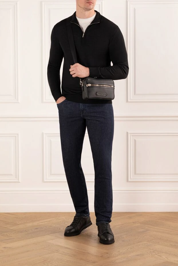 Troyer men's wool black with stand-up collar and zip
- photo 2