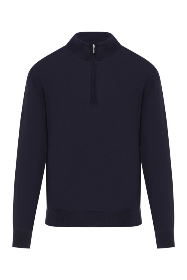 Men's dark blue wool troyer with chest zip
- photo 1