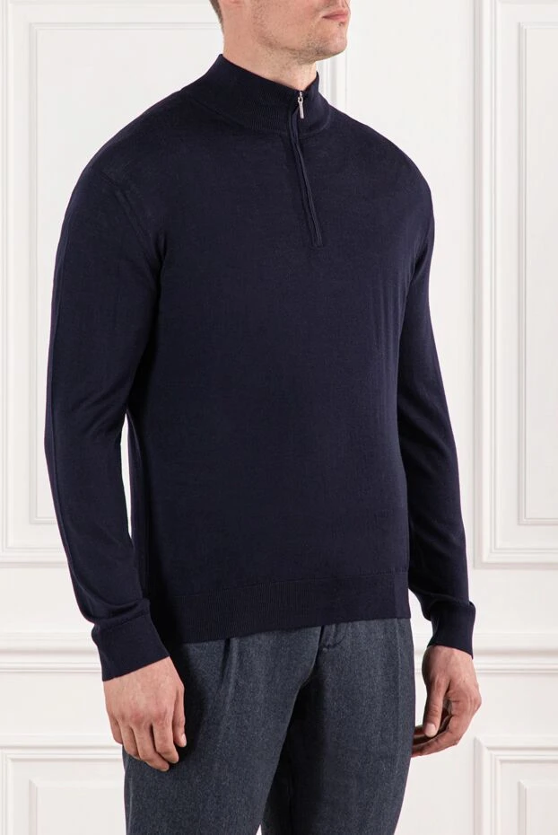 Cesare di Napoli кеуде ілгегі бар қара көк жүннен жасалған ерлерге арналған тройер
 190447 - фото 3