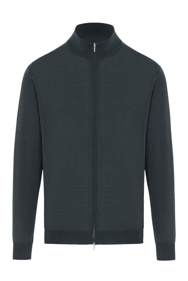 Зеленый шерстяной кардиган на молнии в лаконичном стиле
- фото 1