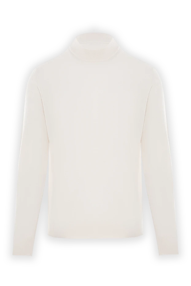 Шерстяной джемпер молочного оттенка с длинным рукавом - фото 1