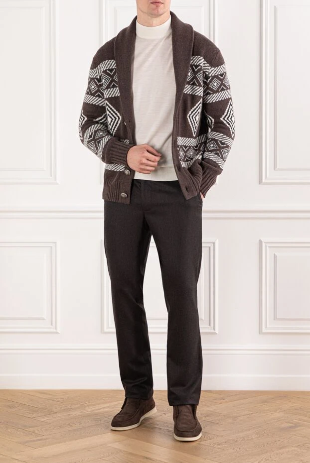 Cesare di Napoli шерстяной джемпер молочного оттенка с длинным рукавом 190459 - фото 2