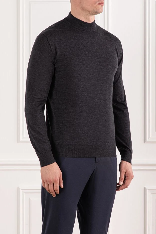 Cesare di Napoli dark grey textured knit wool jumper 190465 - photo 3