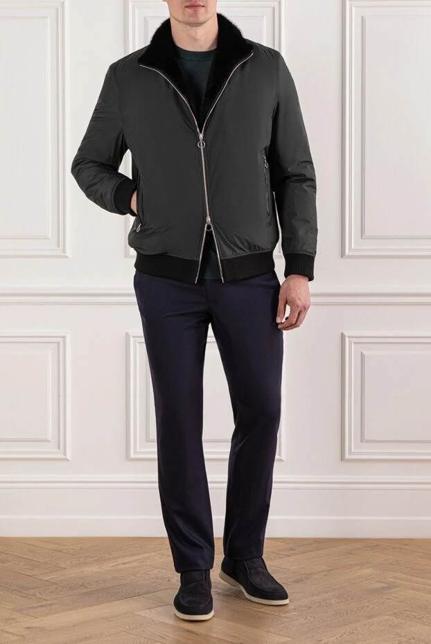 Шынайы қолтырауын былғарыдан жасалған үлбір мен бөлшектермен оқшауланған бомбардир күрте - фото 2