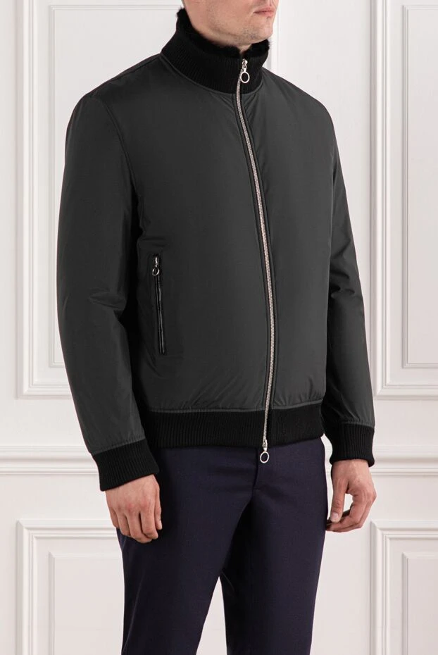 Seraphin bomber jacket insulated with fur and details made of genuine crocodile leather 190478 - photo 3