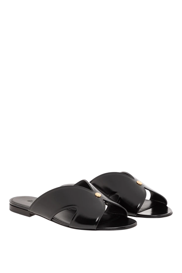 Loro Piana vera тәпішкелері жалпақ қара сәнді сандалдар 190491 - фото 3