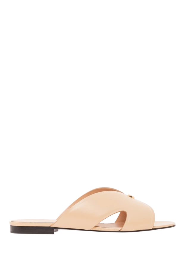 Бежевый баусыз талғампаз Вера жалпақ сандалдар - фото 1