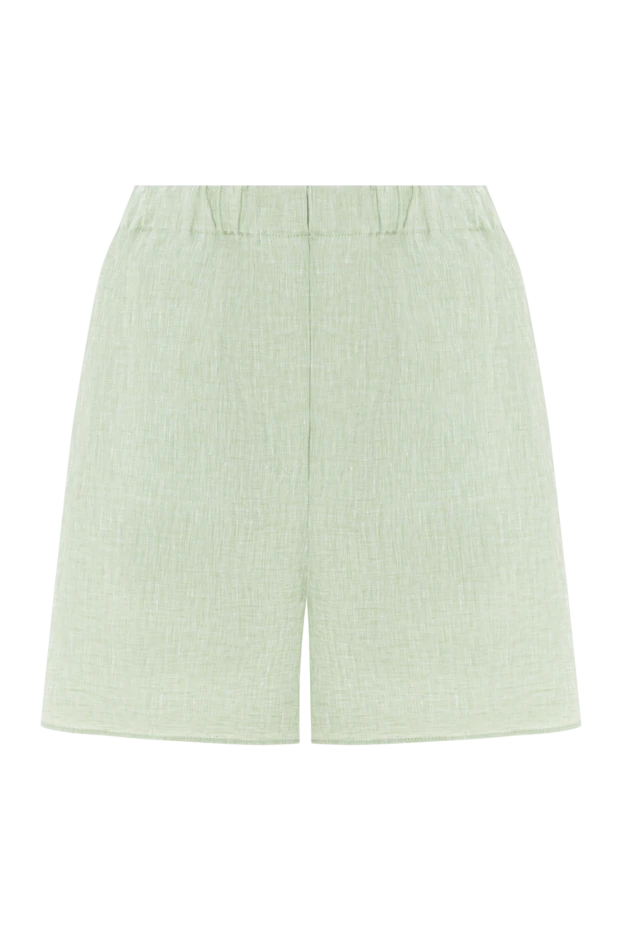 Алоэ верамен өңделген зығыр матадан жасалған Анджело жасыл бермуд шорттары - фото 1