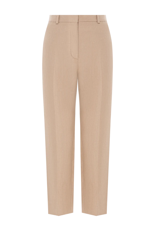 Beige Neo Derk High Waist Linen Classic Trousers Women
- photo 1