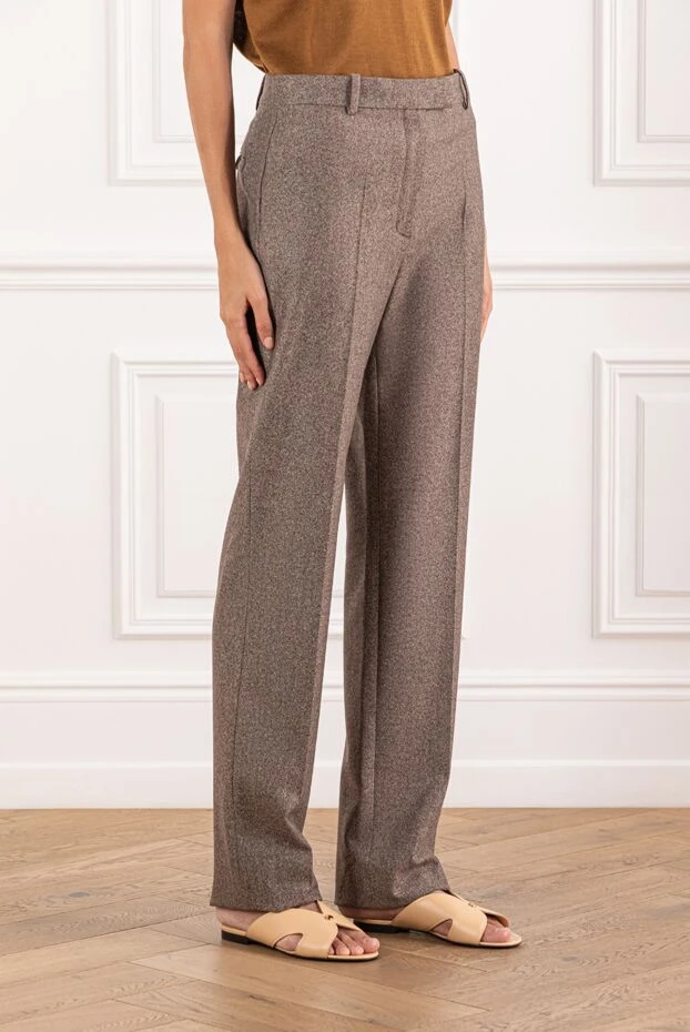 Loro Piana davey cashmere фланель шалбары қоңыр әйелдер 190496 - фото 3