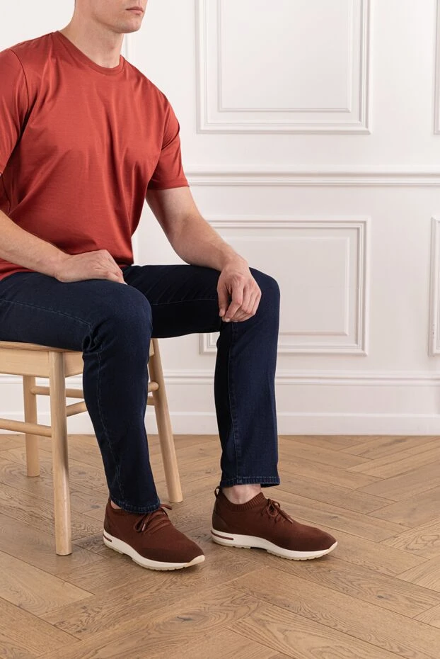 Loro Piana men's 360 lp flexy walk wool brown sneakers 190501 - photo 3