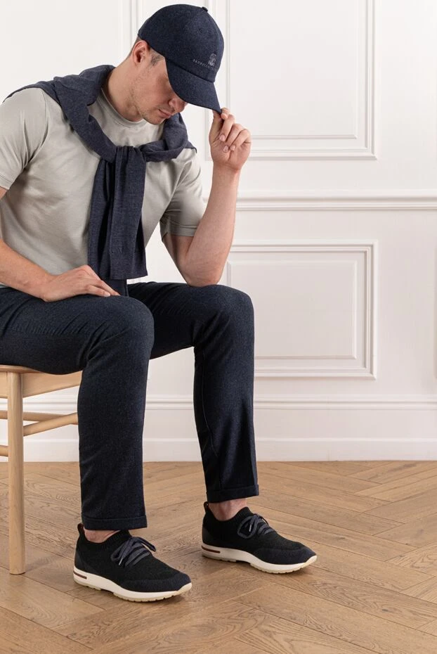 Loro Piana men's grey 360 lp flexy walk wool sneakers 190502 - photo 3