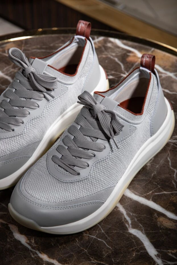 Loro Piana sneakers 410 lp walk wish gray men's wool and genuine leather
 190504 - photo 3