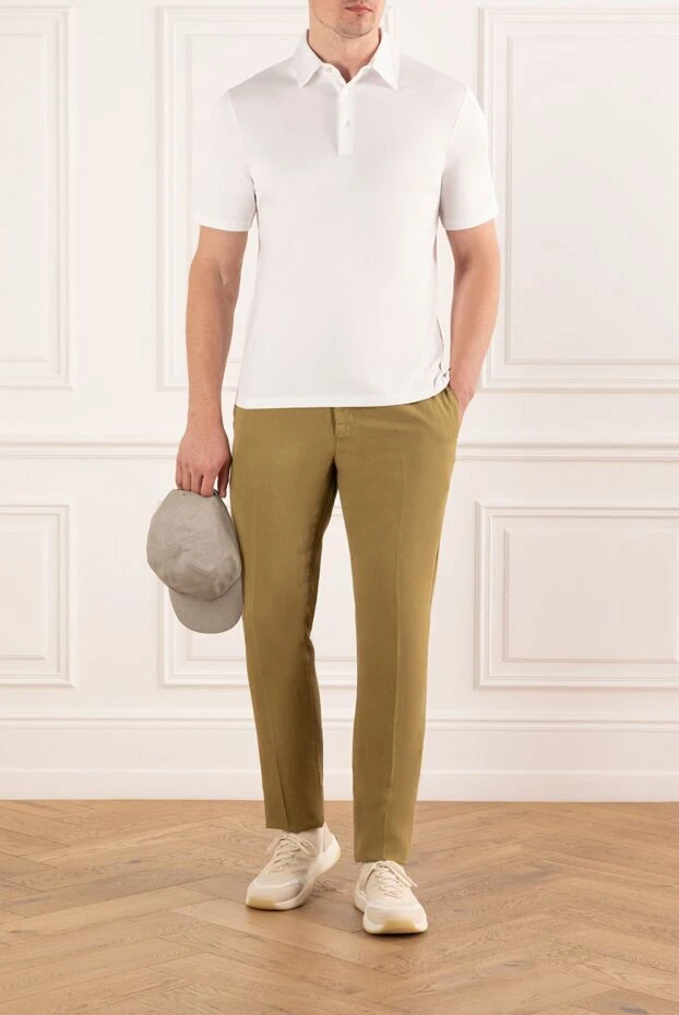 Рубашка-поло Tremezzo мужская белая из изысканного трикотажа интерлок - фото 2