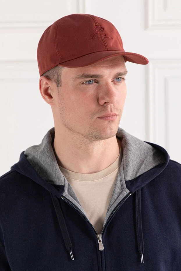 Судан қорғайтын сіңдіруі бар бургундия мақта габардинінен жасалған ерлерге арналған бейсболка - фото 2