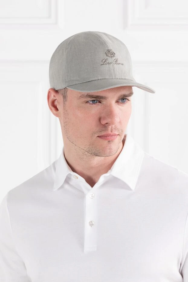 Loro Piana серая мужская бейсболка из льна обработана мягким алоэ вера 190514 - фото 3
