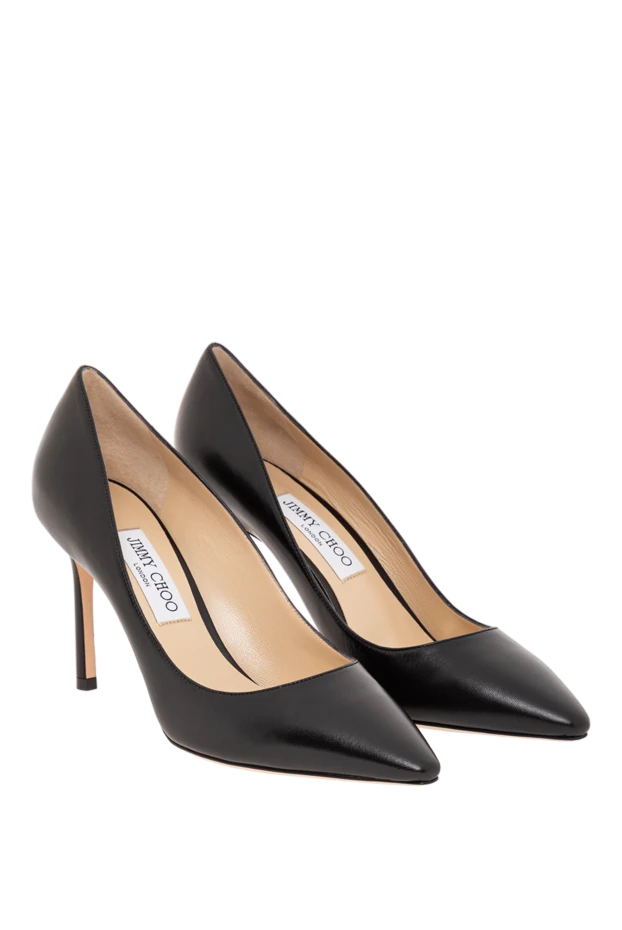 Jimmy Choo черные кожаные туфли romy 85 с острым носком женские 190520 - фото 3