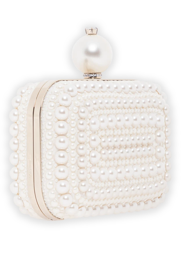 Jimmy Choo белая замшевая сумочка-клатч cloud с жемчужной отделкой по всей поверхности
 190526 - фото 3