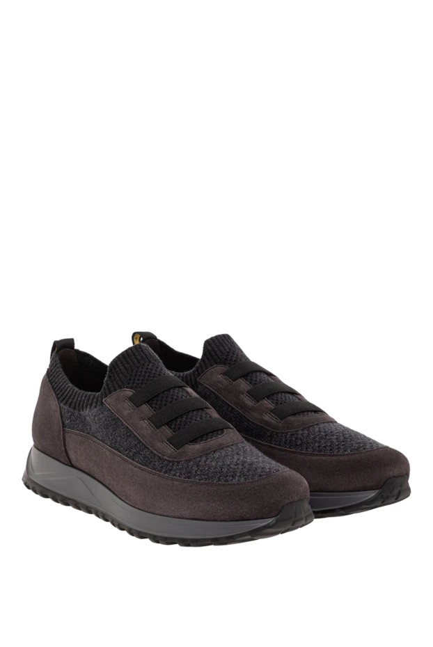 Doucal`s стильные серые кроссовки из натуральной замши и мягкой шерсти
 190527 - фото 3