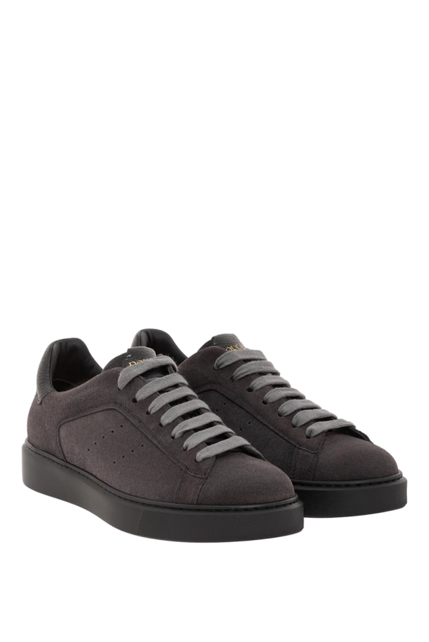 Doucal`s классические сникеры из замши с серой шнуровкой 190528 - фото 3