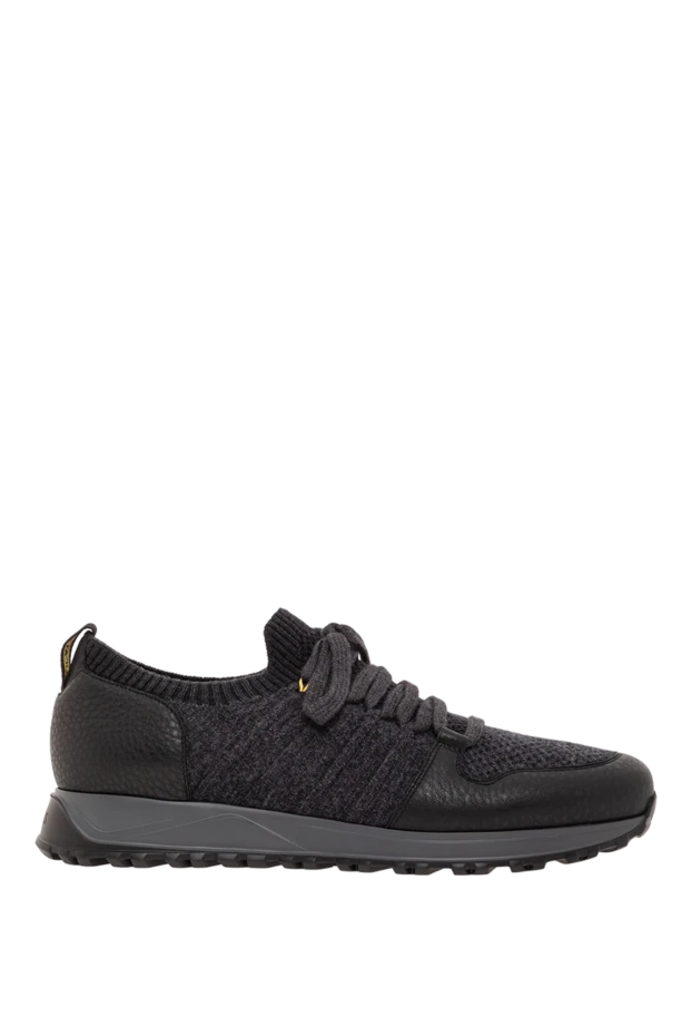 Dark grey sneakers with leather inserts and wool - photo 1