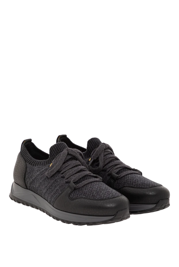 Doucal`s темно-серые кроссовки с кожаными вставками и шерстью 190531 - фото 3