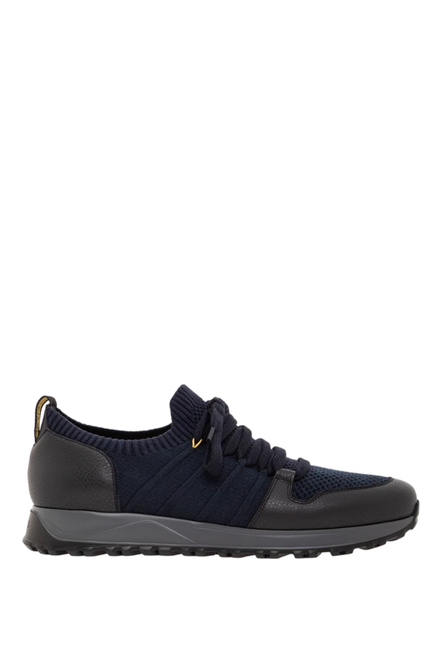 Көгілдір түсті жүннен жасалған былғарыдан жасалған кроссовкалар - фото 1