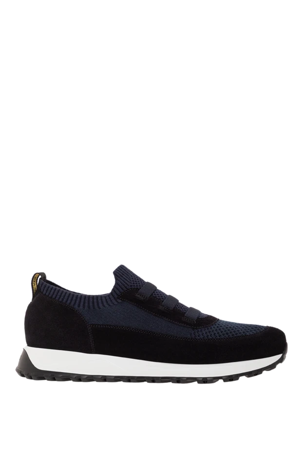 Мужские сникеры с замшевыми вставками и текстильным верхом - фото 1